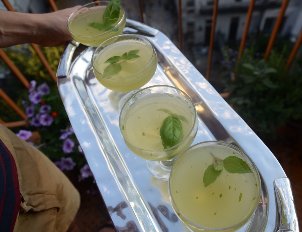 coconut water basil gimlet