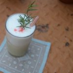 Rhubarb Rosemary Flip Cocktail