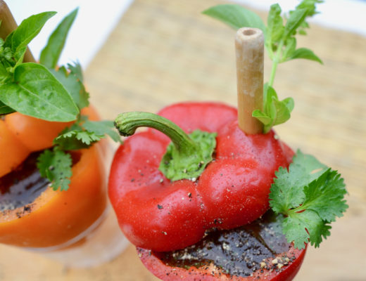 creative bloody mary in bell pepper