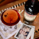 Valentine's Cocktail with a Citrus Flower and Toasted Walnut